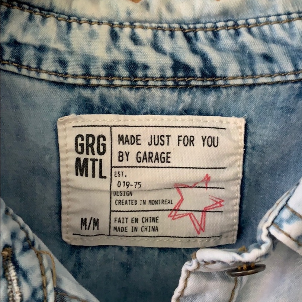 Denim look button down - Picture 3 of 4